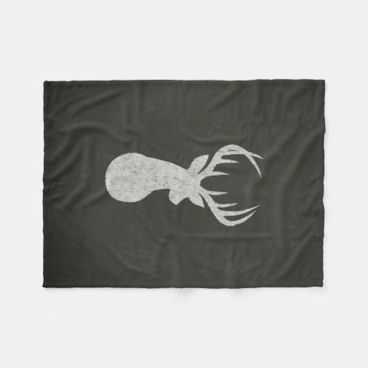 Deer met Antlers Chalk Drawing Fleece Deken (Voorkant (Horizontaal))