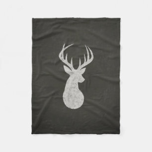 Deer met Antlers Chalk Drawing Fleece Deken