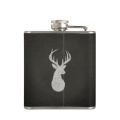 Deer met Antlers Chalk Drawing Heupfles (Achterkant)