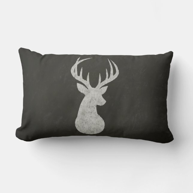 Deer met Antlers Chalk Drawing Kussen (Voorkant)