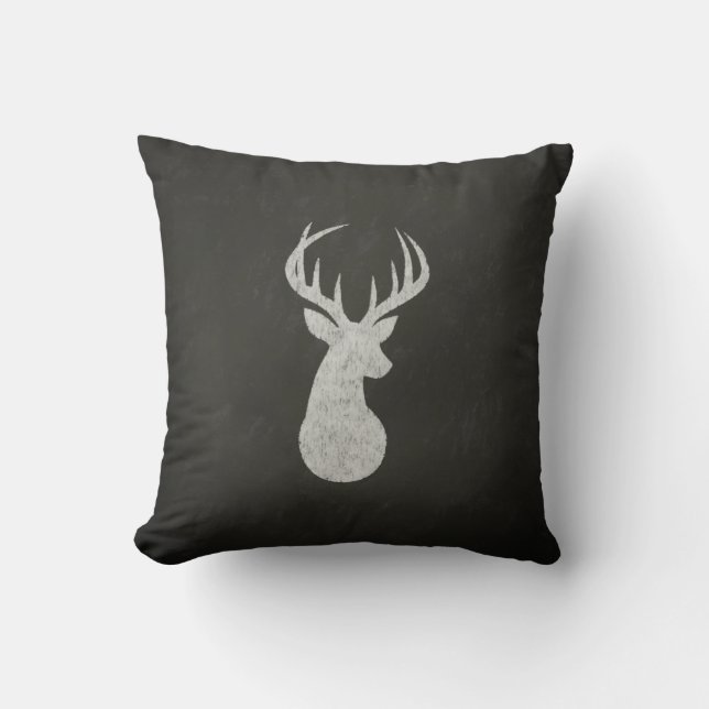Deer met Antlers Chalk Drawing Kussen (Voorkant)