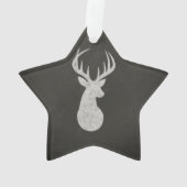Deer met Antlers Chalk Drawing Ornament (achterkant)