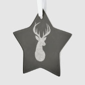 Deer met Antlers Chalk Drawing Ornament (voorkant)