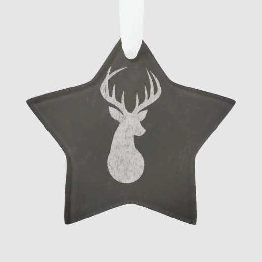 Deer met Antlers Chalk Drawing Ornament (voorkant)
