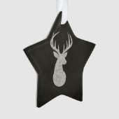 Deer met Antlers Chalk Drawing Ornament (voorkant)