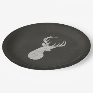 Deer met Antlers Chalk Drawing Papieren Bordje
