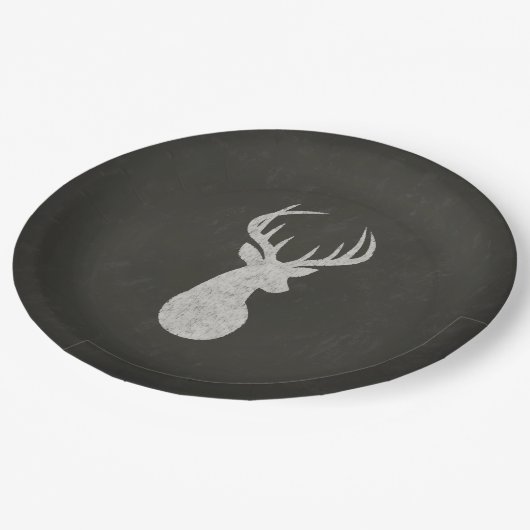 Deer met Antlers Chalk Drawing Papieren Bordje (Gekanteld)