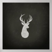 Deer met Antlers Chalk Drawing Poster (Voorkant)
