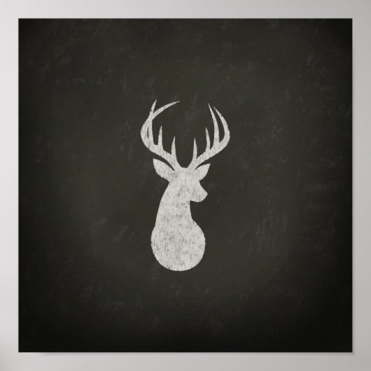 Deer met Antlers Chalk Drawing Poster (Voorkant)