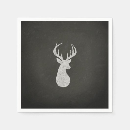 Deer met Antlers Chalk Drawing Servetten (Voorkant)