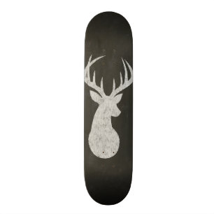 Deer met Antlers Chalk Drawing Skateboard