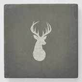 Deer met Antlers Chalk Drawing Stenen Onderzetter (Voorkant)