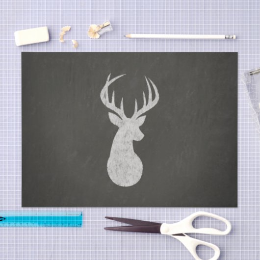 Deer met Antlers Chalk Drawing Tissuepapier (Craft)