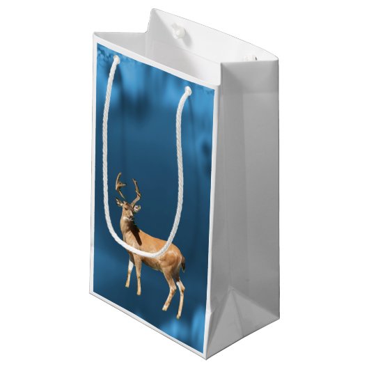 Deer met Antlers Gift Bag Klein Cadeauzakje (Voorkant Gekanteld)
