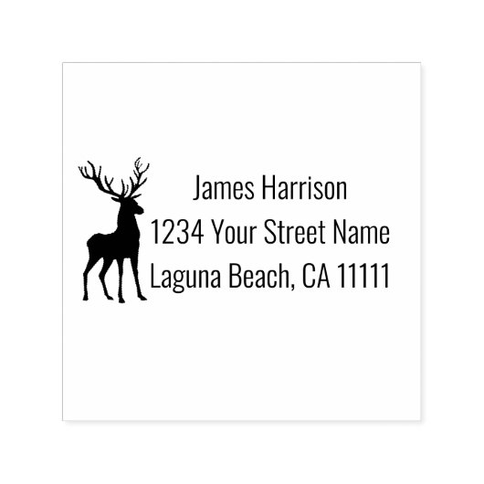 Deer met Antlers Silhouette Zelfinktende Stempel (Design)