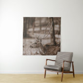 DEER MET ANTLERS WANDKLEED (In situ)