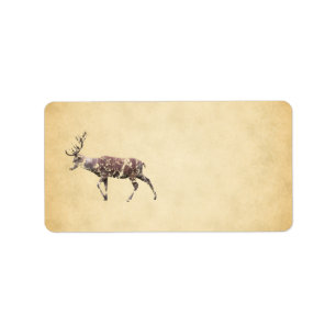 Deer met een Grungy-look Etiket