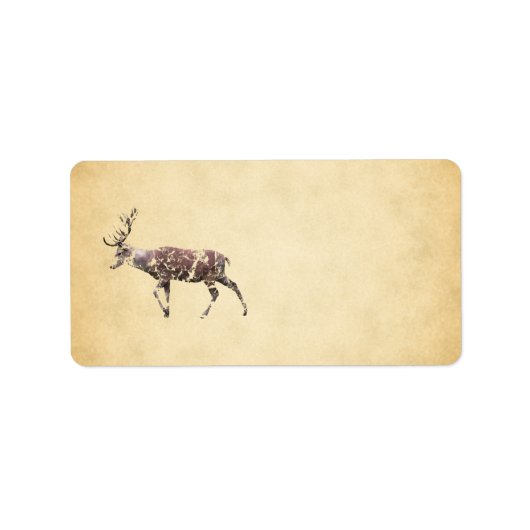 Deer met een Grungy-look Etiket (Voorkant)