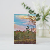 Deer met een roze blauwe lucht briefkaart (Staand voorkant)