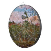 Deer met een roze blauwe lucht dartbord (Voorkant Rechts)