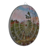 Deer met een roze blauwe lucht dartbord (Voorkant Links)