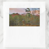 Deer met een roze blauwe lucht rechthoekige sticker (Tas)