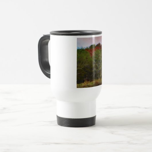 Deer met een roze blauwe lucht reisbeker (Voorkant links)