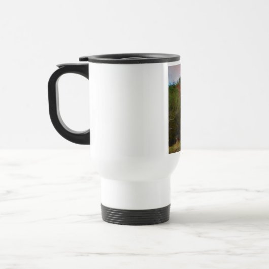 Deer met een roze blauwe lucht reisbeker (Links)