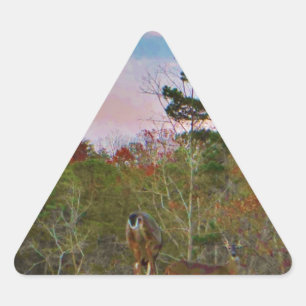 Deer met een roze blauwe lucht sticker