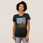 Deer met een roze blauwe lucht t-shirt (Voorkant volledig)