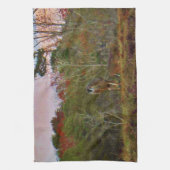 Deer met een roze blauwe lucht theedoek (Verticaal)