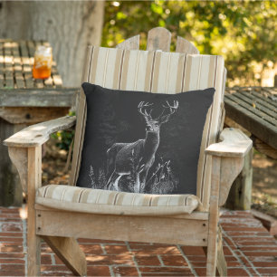Deer met geweien per veld en boom buitenkussen