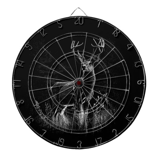 Deer met geweien per veld en boom dartbord (Voorkant)