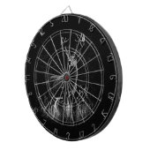 Deer met geweien per veld en boom dartbord (Voorkant Rechts)