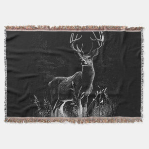 Deer met geweien per veld en boom deken