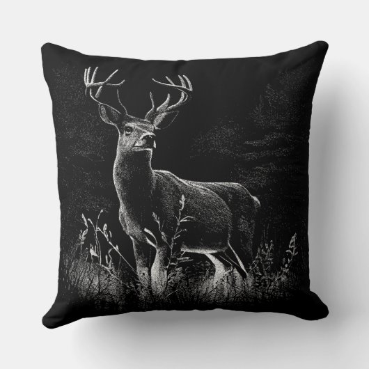 Deer met geweien per veld en boom kussen (Achterkant)