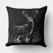 Deer met geweien per veld en boom kussen (Voorkant)