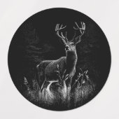 Deer met geweien per veld en boom labels (Design 1)