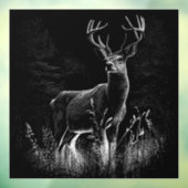 Deer met geweien per veld en boom raamsticker (Vel 3)