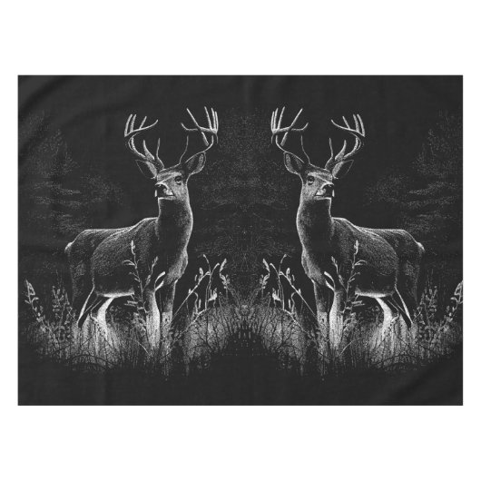 Deer met geweien per veld en boom tafelkleed (Voorkant (Horizontaal))