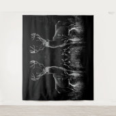 Deer met geweien per veld en boom wandkleed (Voorkant)