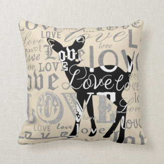  deer met Love Letters Pillow Kussen
