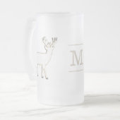 Deer met Monogram Glass Stein Matglas Bierpul (Voorkant links)