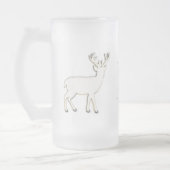 Deer met Monogram Glass Stein Matglas Bierpul (Links)