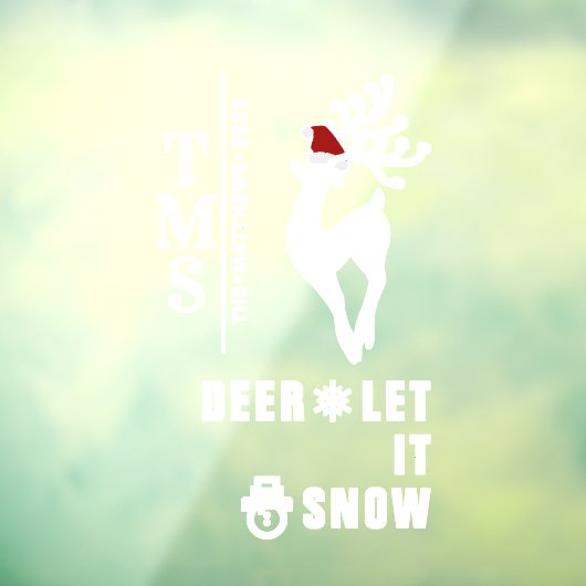 Deer met Monogram + SC-Pet | Kerstmis Raamsticker (Vel 3)