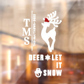 Deer met Monogram + SC-Pet | Kerstmis Raamsticker (Vel 2)