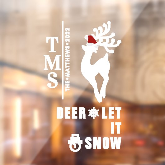 Deer met Monogram + SC-Pet | Kerstmis Raamsticker (Vel 2)