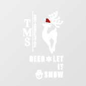 Deer met Monogram + SC-Pet | Kerstmis Raamsticker (Vel)