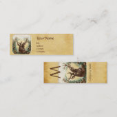 DEER MET PIJNCONS CROWN MONOGRAM PARCHCHMENT MINI VISITEKAARTJE (Voorkant / Achterkant)