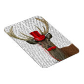 Deer met Red Top Hat en Mustache Magneet (Rechterzijde)